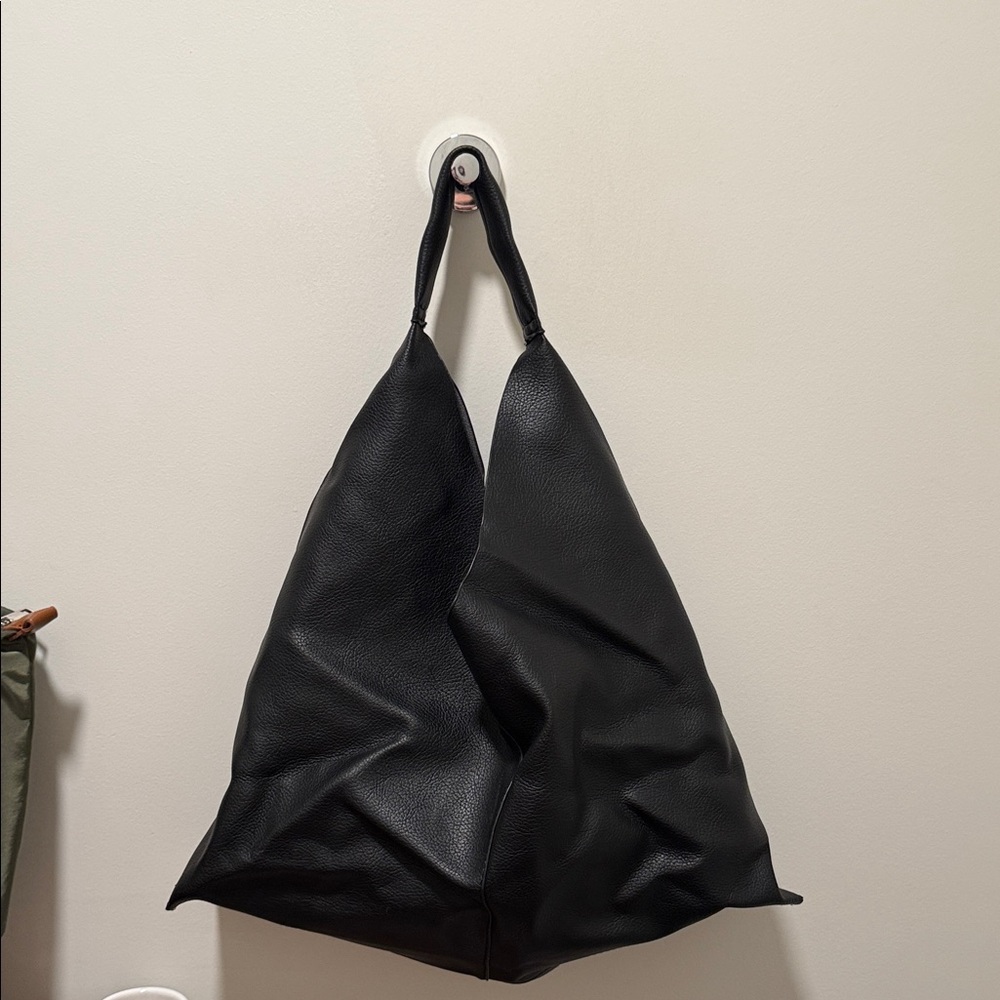 Black Leather Tote Bag